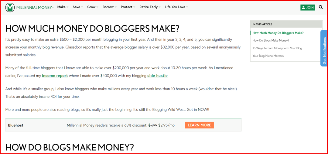 money blogging