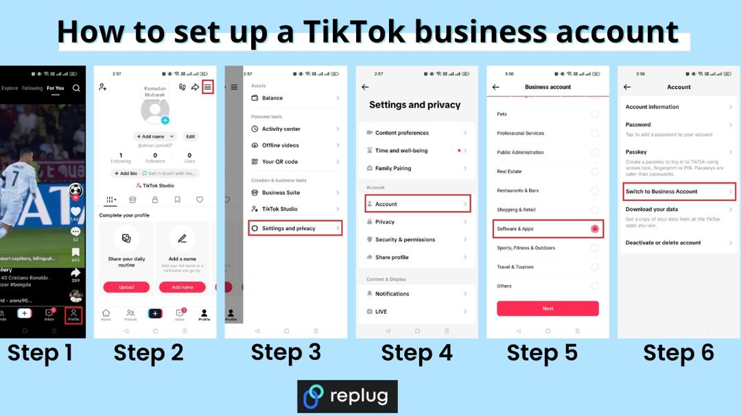 How to setup tiktok business account from mobile