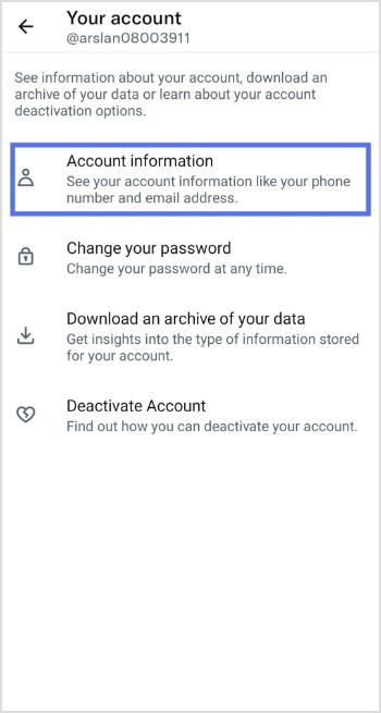account information