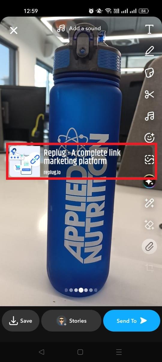 Link preview on Snapchat app
