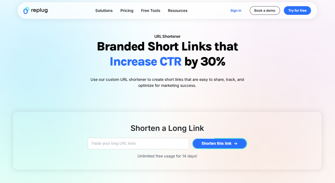 Replug - Best custom URL shortener
