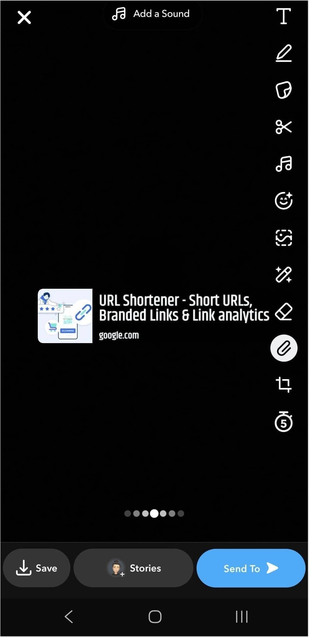 Link attached to snapchat story