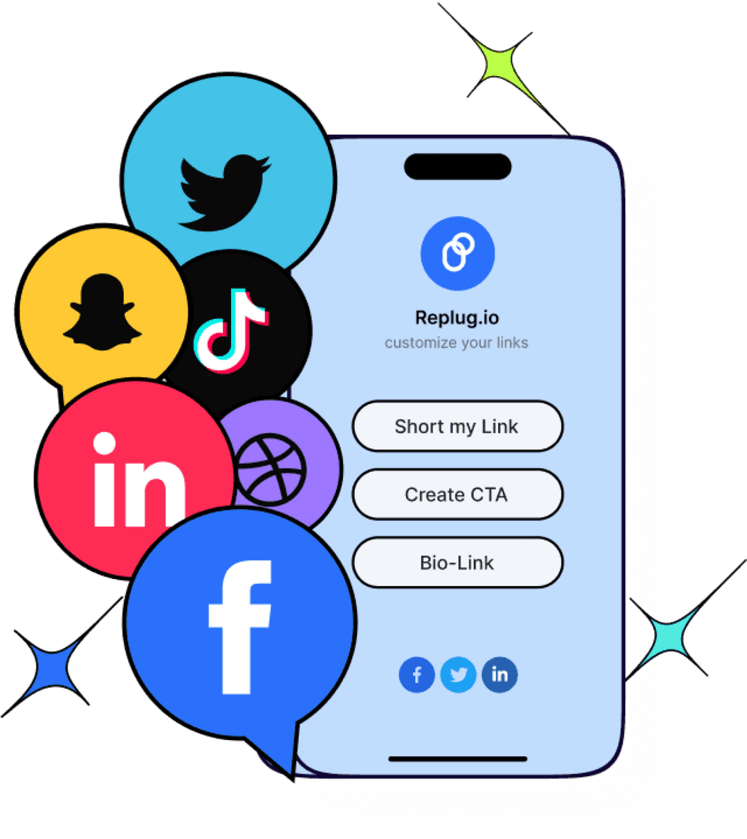Boost ROI with branded URLs - Replug dashboard showing performance metrics and branded URL creation