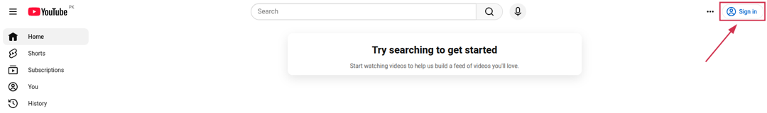 Sign in to YouTube