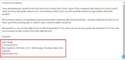 email signature