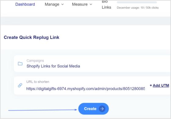 click create