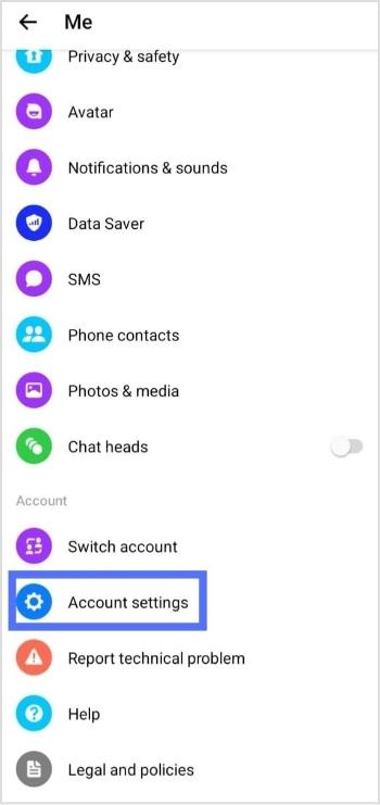 account setting