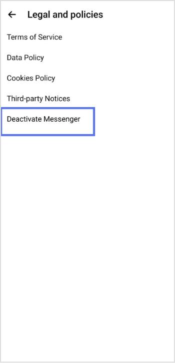 deactivate messenger