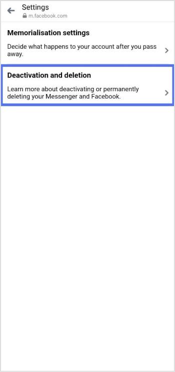 deactivation and deletion