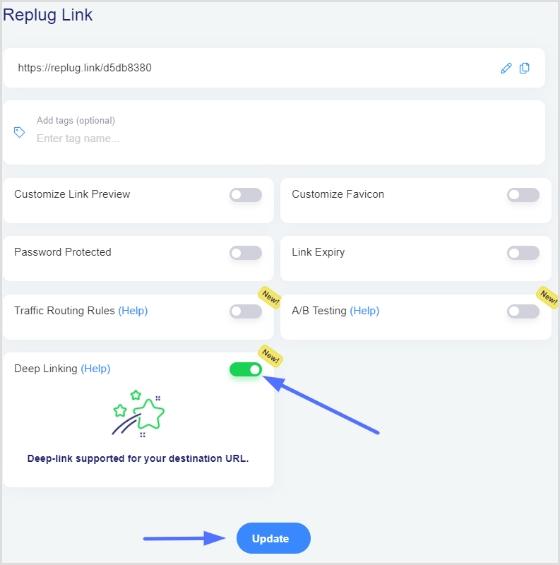 deep link and update