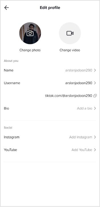 edit profile