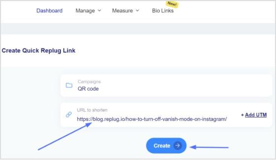 paste url and create