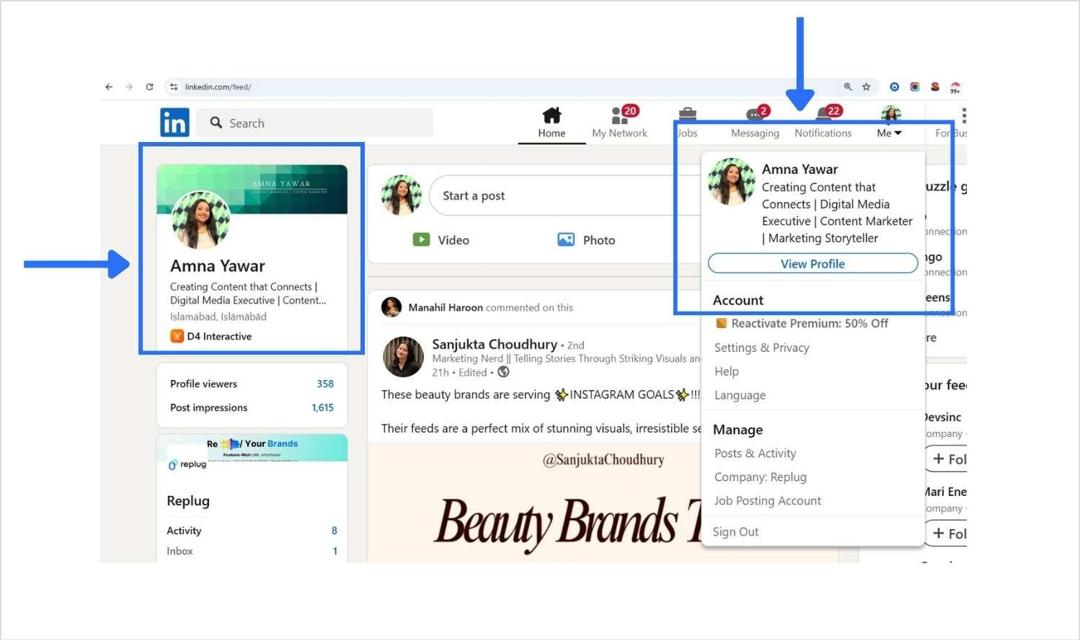 Go to LinkedIn profile - replug.io