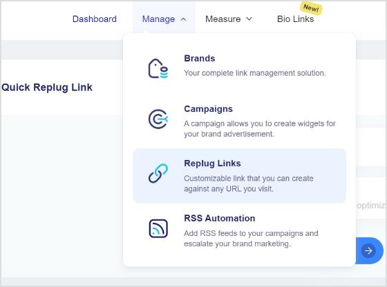 manage and replug links