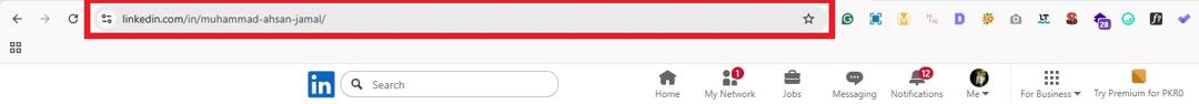 LinkedIn profile URL on PC