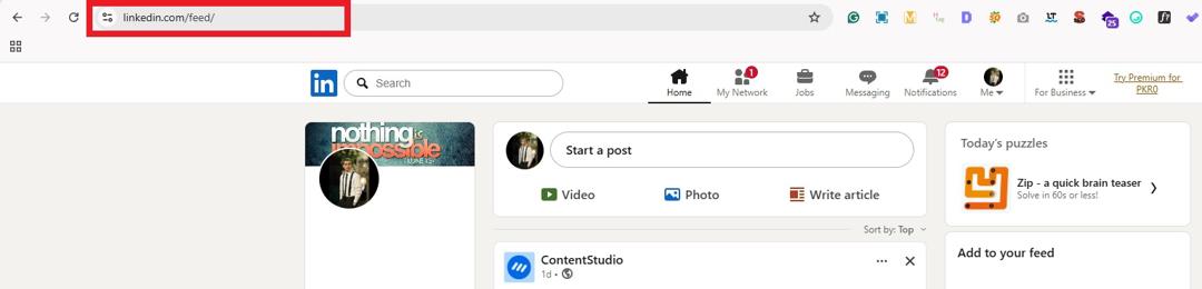 Log in to your LinkedIn account