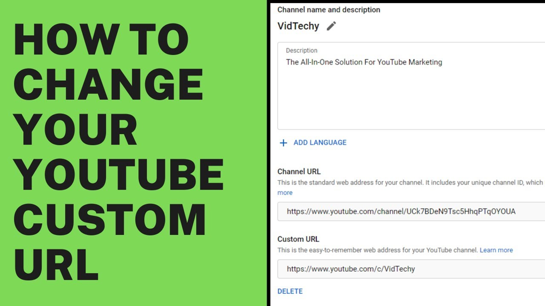 How to change a YouTube custom URL