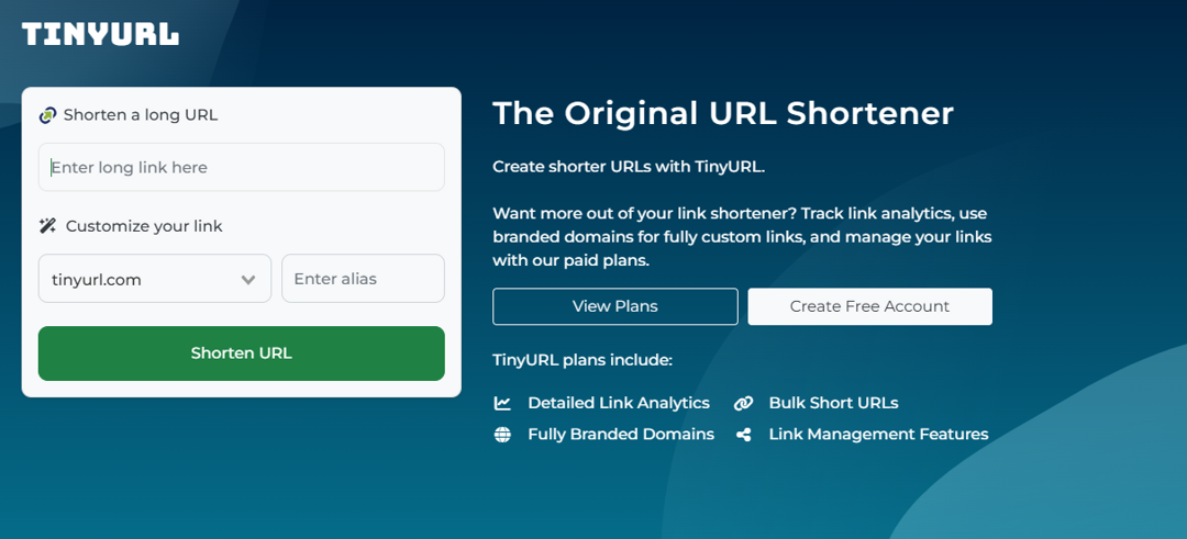 TinyURL - A highly-rated online URL shortener