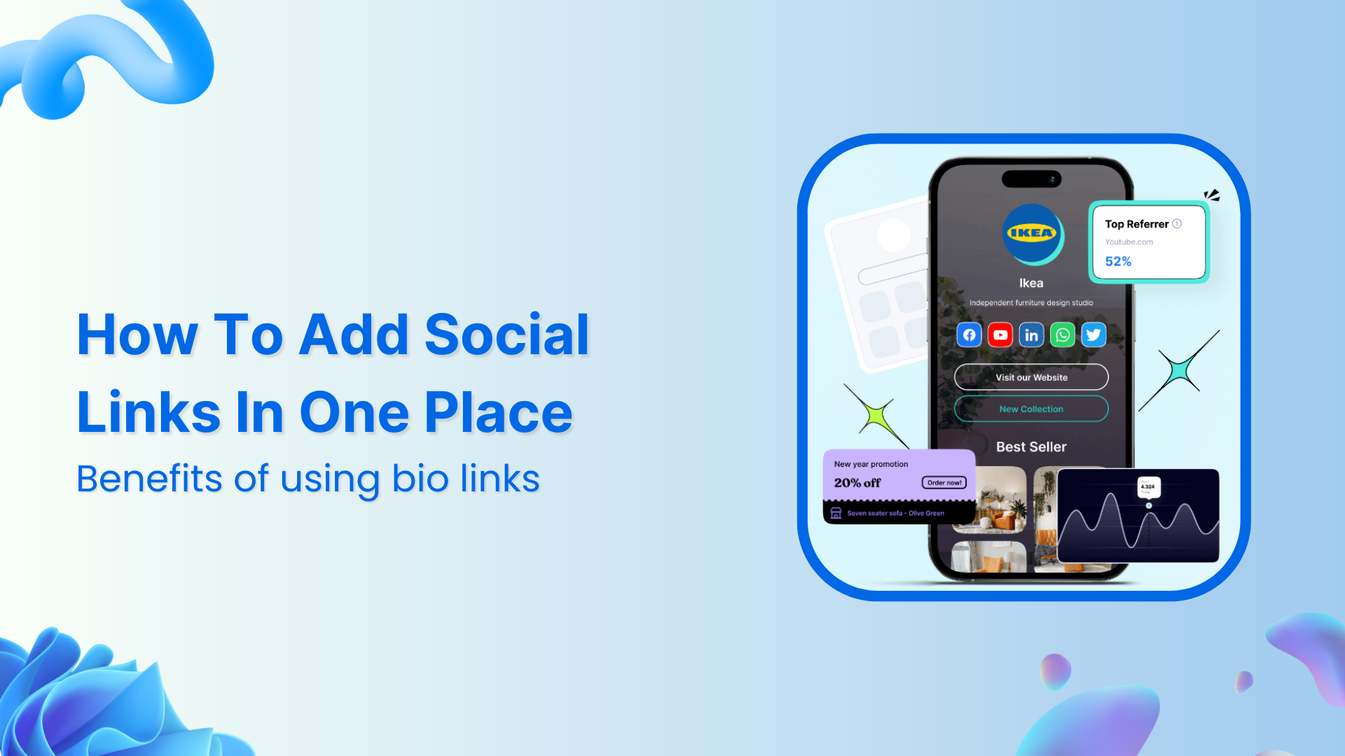 How to add social media links on one place?
