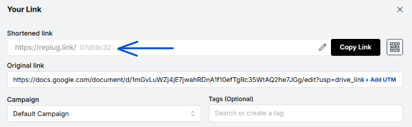 Shortened drive link - replug.io