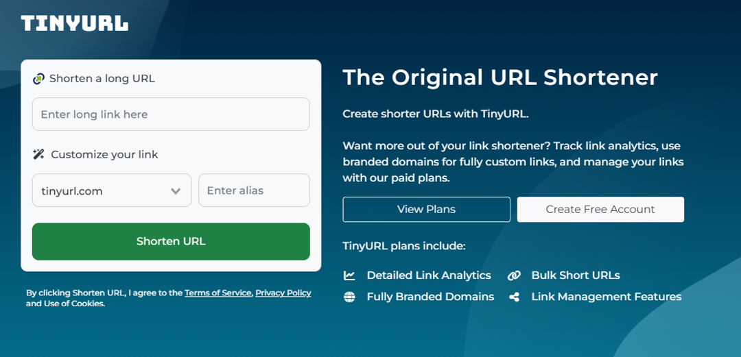 TinyURL Homepage