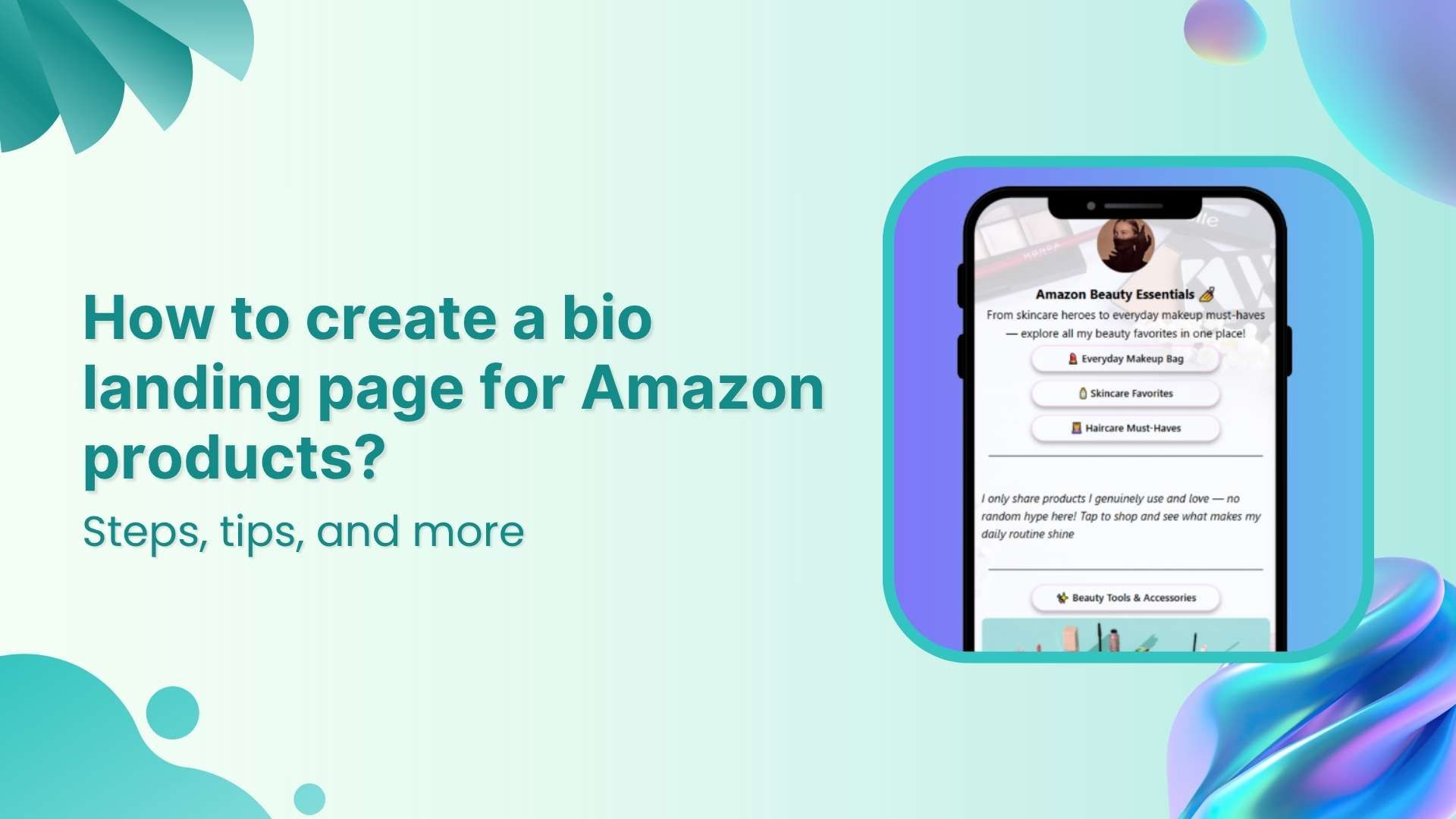 How to create a bio landing page for Amazon products
