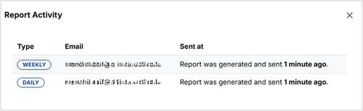 View report activity