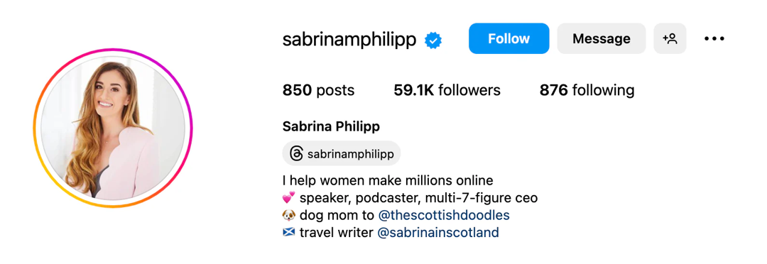 Instagram bio