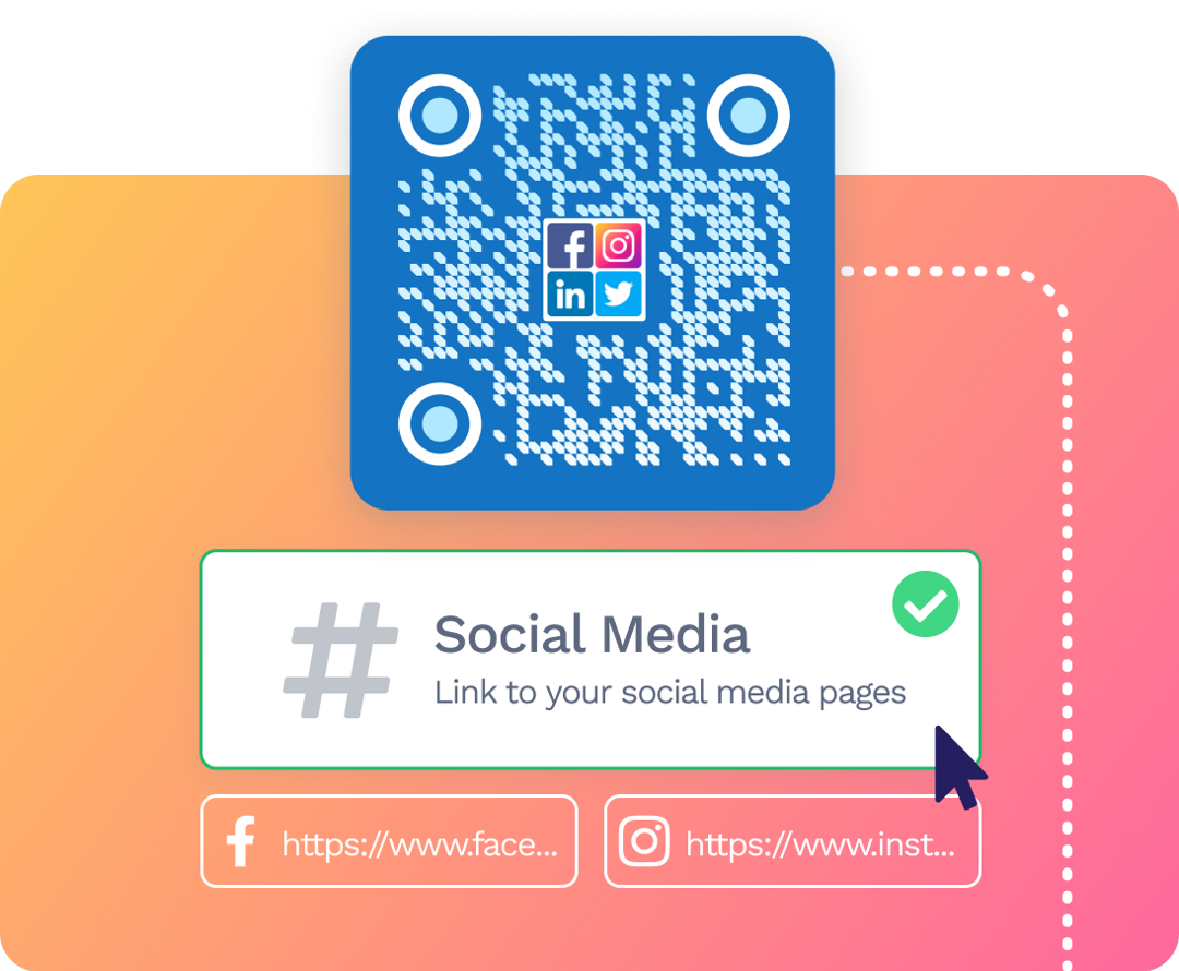 Social media QR codes