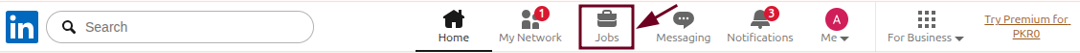 Jobs icon on LinkedIn