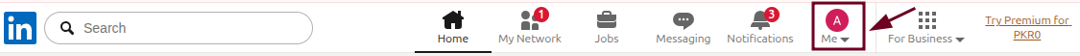 Me icon in LinkedIn