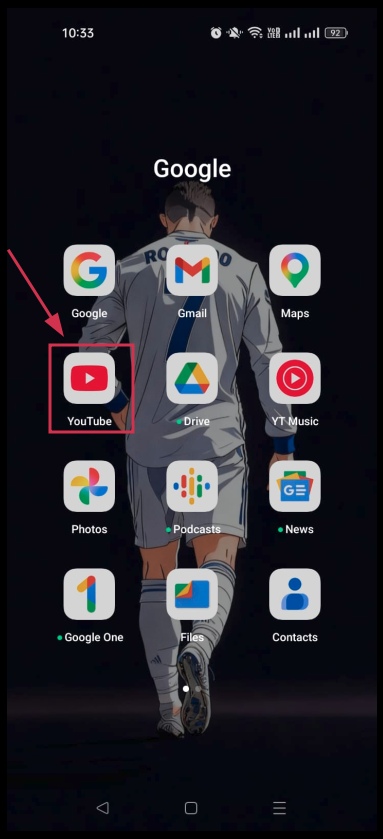 Open the YouTube app