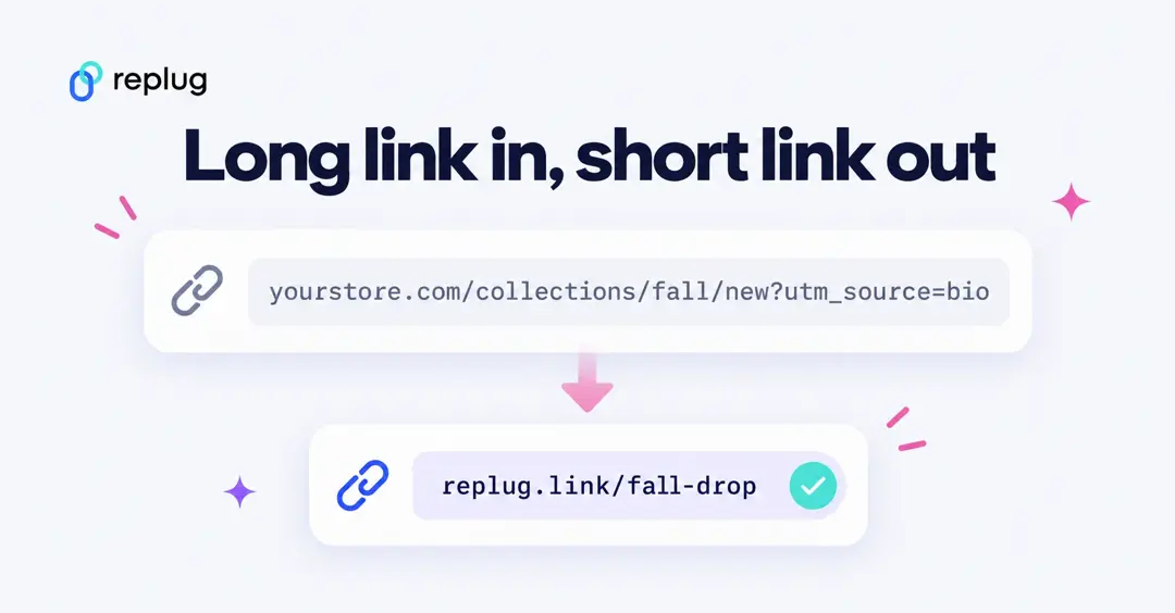 A long store link with tracking tags turned into a short branded link with a URL shortener
