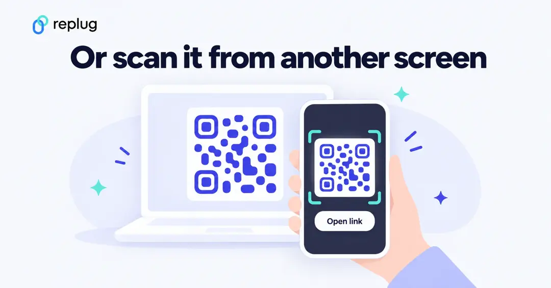 Scanning a QR code shown on a laptop screen with a phone camera