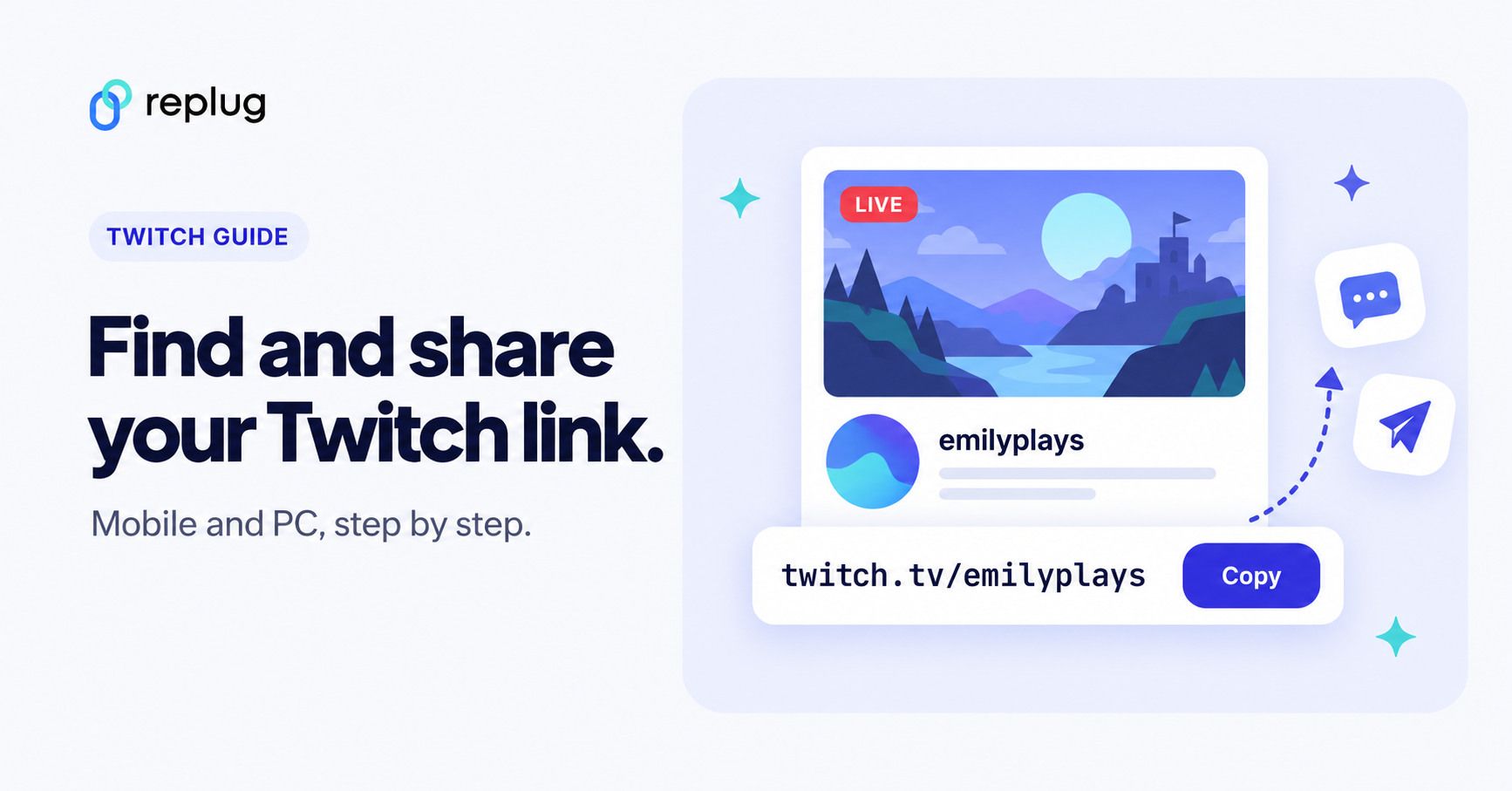 How to find and share your Twitch URL link (mobile and PC)