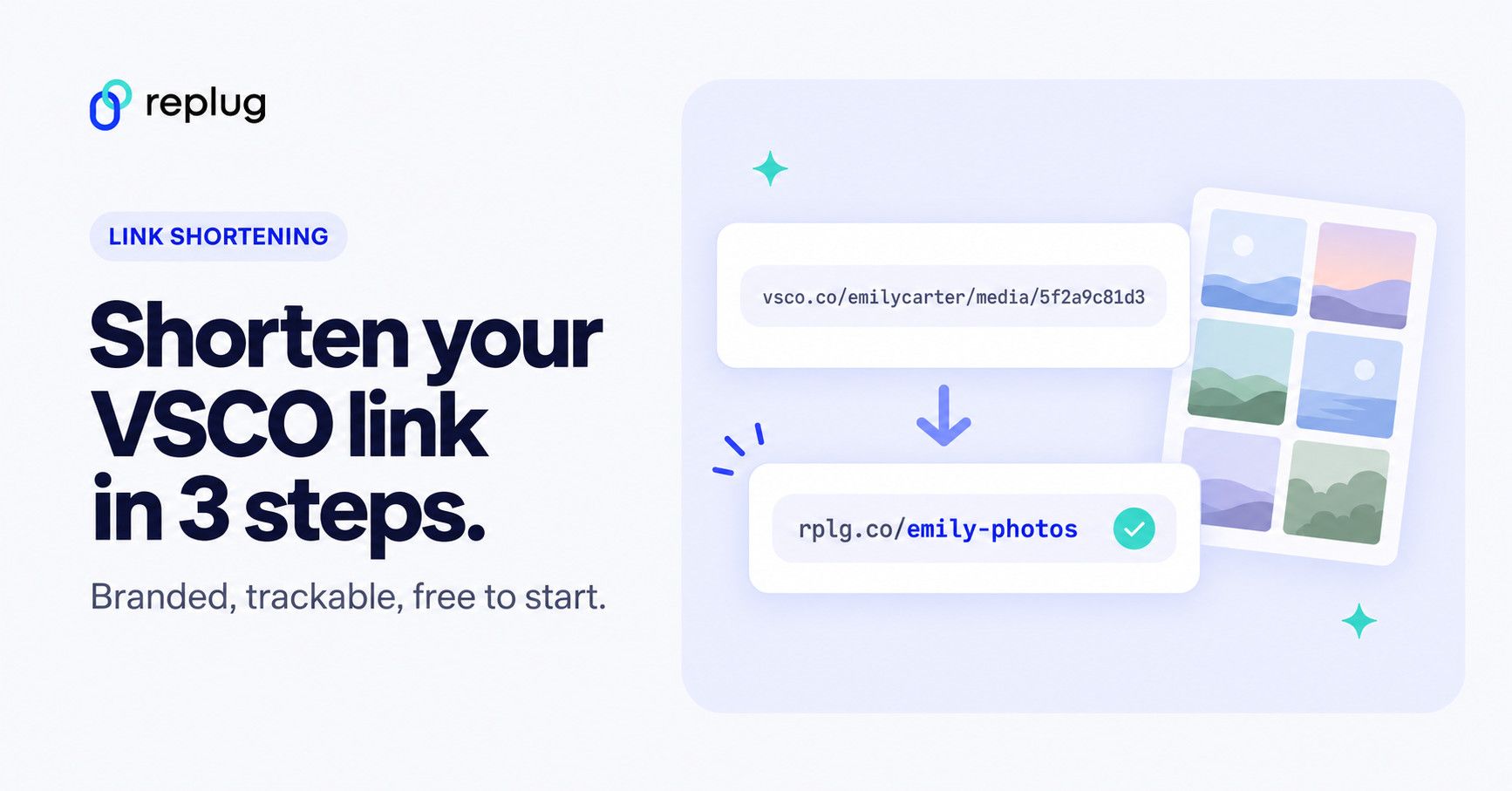 3 easy steps to shorten your VSCO link using Replug